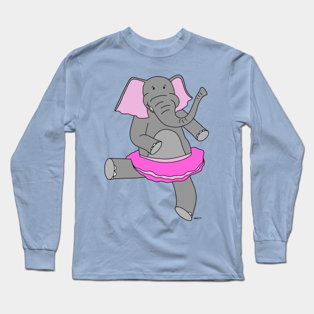 Dancing Elephant Long Sleeve T-Shirt by Natalie Gilbert